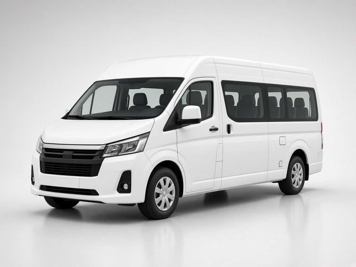 White passenger van